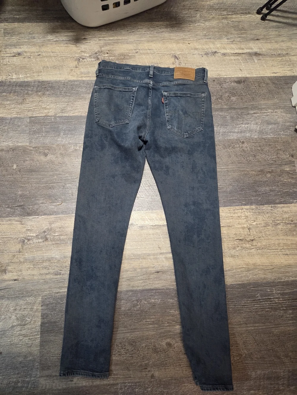 Levi's Premium Men's Distressed Dark Acid Wash Skinny Taper Jeans